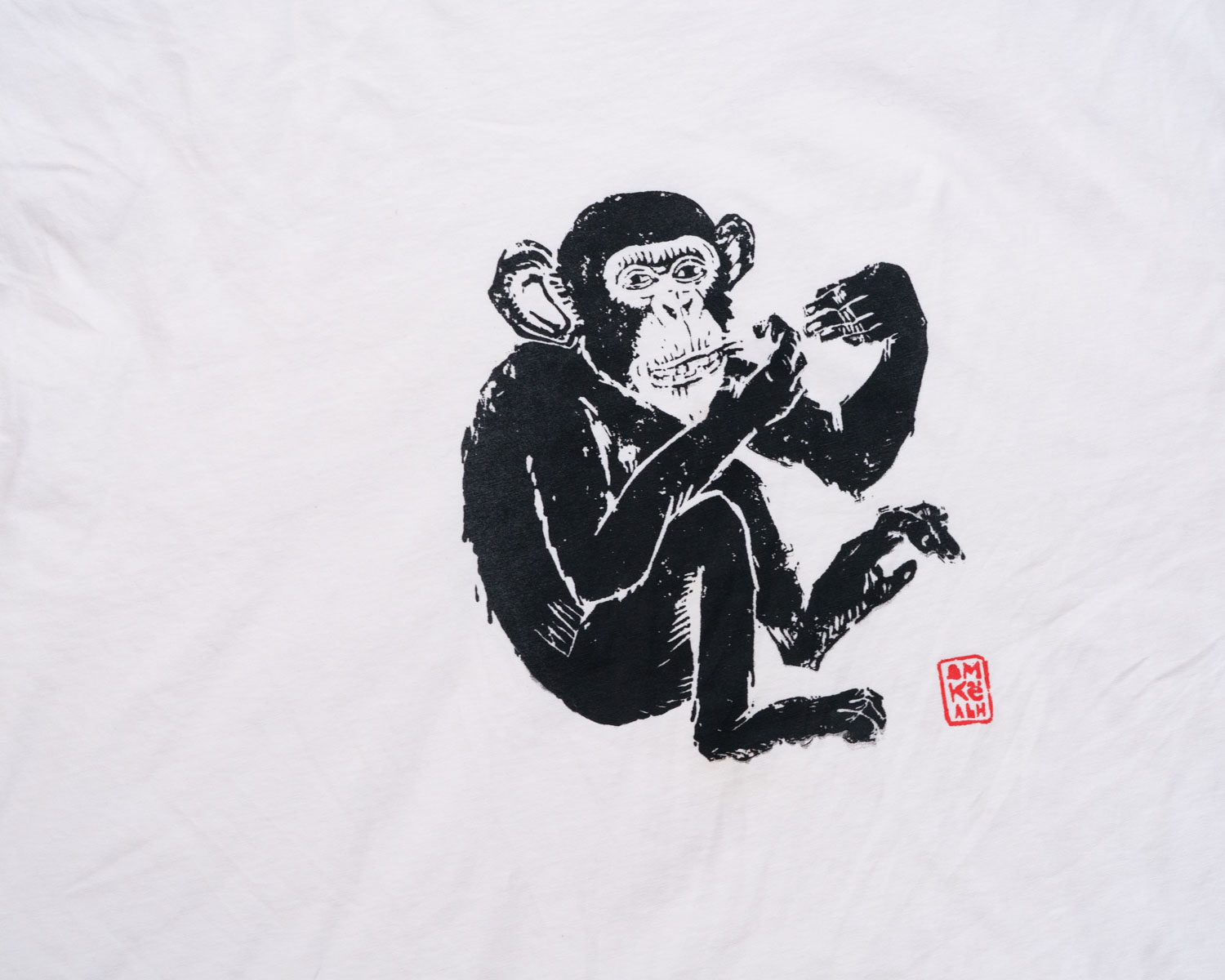 Petermann T-Shirt milch weiß — view 2, handprinted by Mascha Rodigina, Cologne