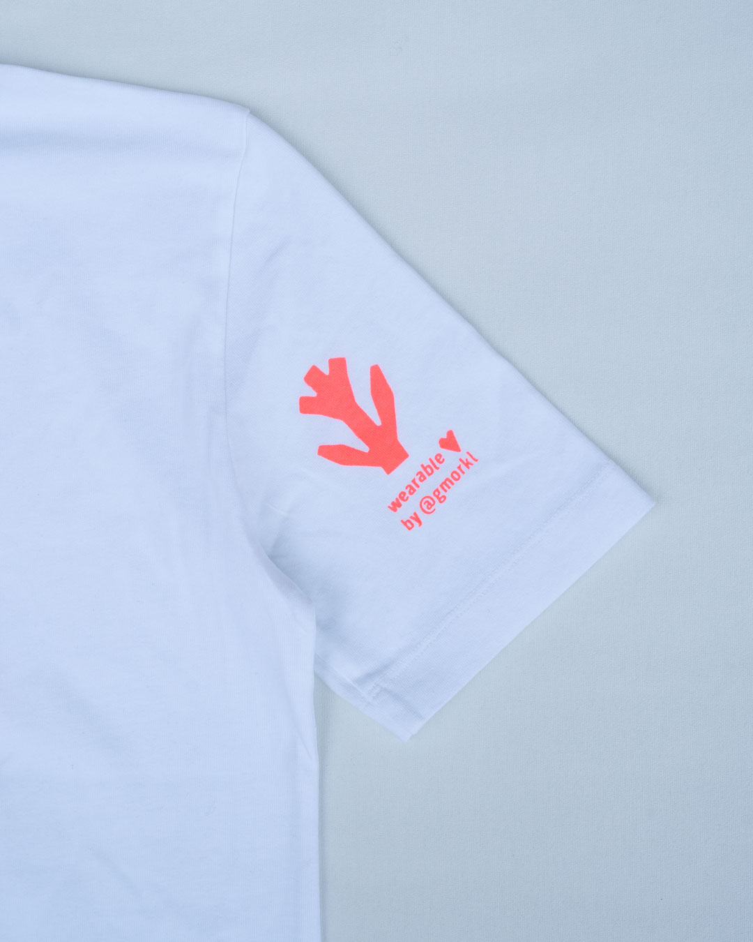 Neon bloom white T oversize — view 1, handprinted by Mascha Rodigina, Cologne